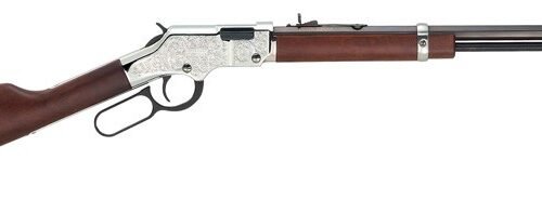 GH004SEV.jpg HENRY H4 SILVER EAGLE 17HMR - 20" OCTAGON WALNUT ENGRAVED