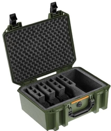 PELICAN VAULT V300 LARGE- - 5 PISTOL CSE PRE CUT FOAM ODG