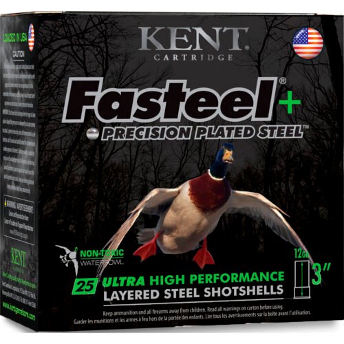 Kent Fasteel Precison Plated Steel Load 12ga. 3 in. 1 oz. 2 & 4 25 rd.