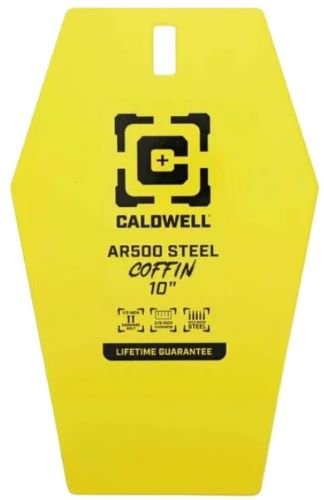 CALDWELL AR500 10" COFFIN - STEEL TARGET YELLOW