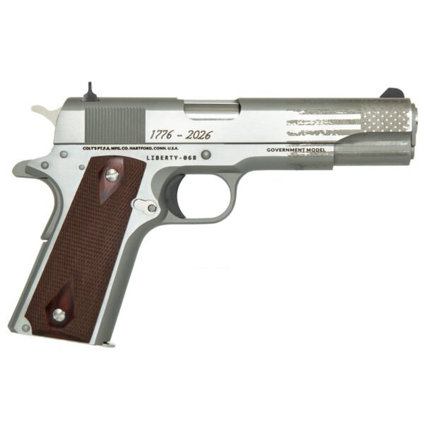 1215398_1.jpg Colt 1911 Liberty 250th Pistol 45 ACP 5 in. Stainless w/250th Engraving 8 rd.
