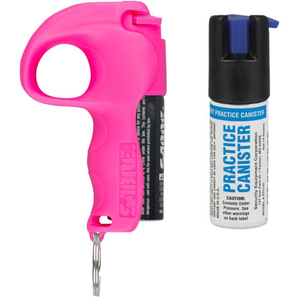 1410040_1.jpg Sabre Easy Aim Pepper Spray w/Practice Spray Pink
