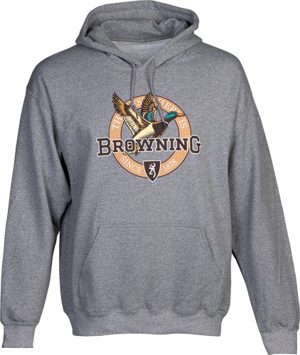 5030036904.jpg BROWNING HOODIE VINTAGE EMBLEM - GREENHEAD HEATHER GRAY XLARGE