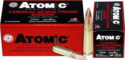 A00474.jpg ATOMIC 7.62X39 220GR SUBSONIC - BTHP 50RD 10BX/CS
