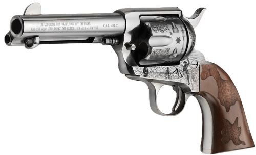 E.M.F. COWPOKE 45LC 4.75" - ENGRAVED NICKEL WOOD