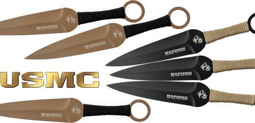 MT0016CS_1.jpg MC USMC 9" SPEAR POINT - THROWING KNIVES 6-PACK BLK/FDE