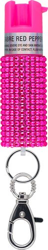 KRJPK02.jpg SABRE JEWELED PEPPER SPRAY W/ - SNAP CLIP/TWIST LOCK PINK