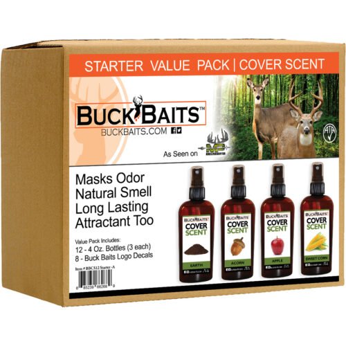 1201364_1.jpg Buck Baits Cover Scent Starter Kit Earth/Acorn/ Apple/ Corn 3 oz. ea.