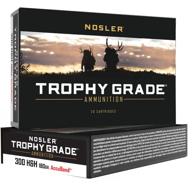 1206317_1.jpg Nosler Trophy Grade Rifle Ammunition 300 H&H 180 gr. AB SP 20 rd.