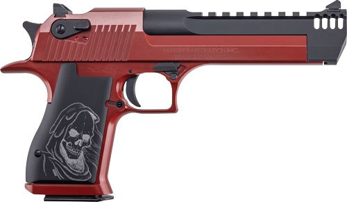 GDE50CRBR.jpg DESERT EAGLE MARK XIX 50AE 6" - CRIMSON RED GRIM REAPER GRIPS