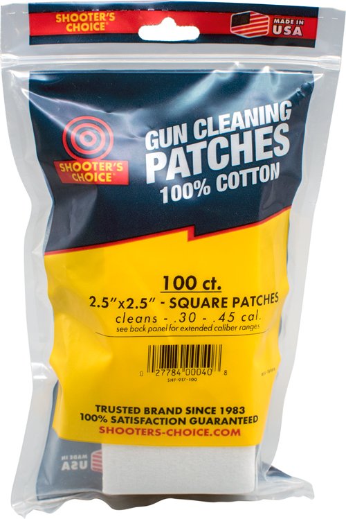 917100.jpg SHOOTERS CHOICE 2.5" SQUARE - CLEANING PATCHES 100 PACK